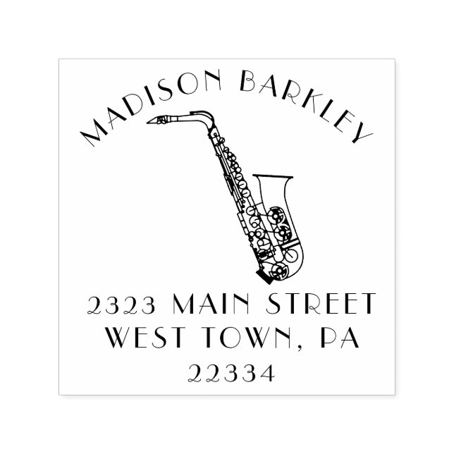 Saxophone Band Teacher Self-inking Stamp (Design)