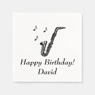 Saxophone Birthday Napkin