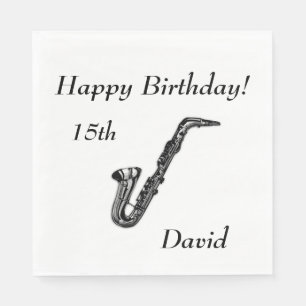 Saxophone Birthday Napkin