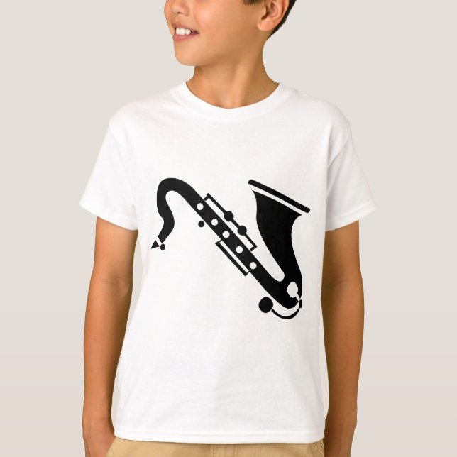 Saxophone - Black T-Shirt (Front)