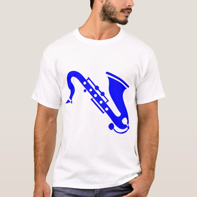 Saxophone - Blue T-Shirt (Front)
