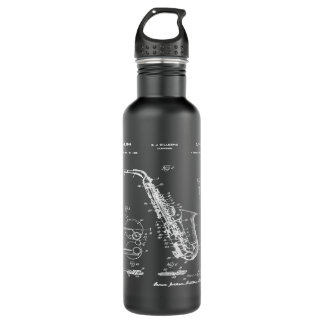 Saxophone Blueprint Graphics 710 Ml Water Bottle