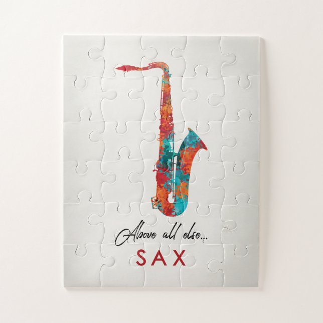 Saxophone - Bright Colourful Music Jigsaw Puzzle (Vertical)