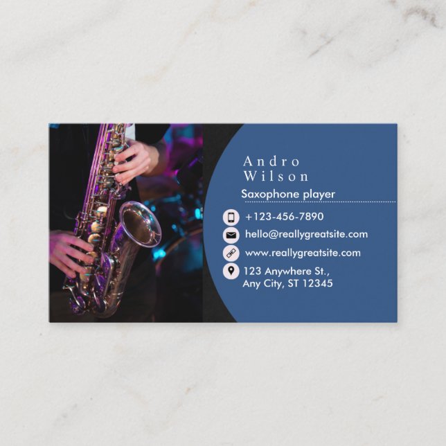 Saxophone Business Card (Front)