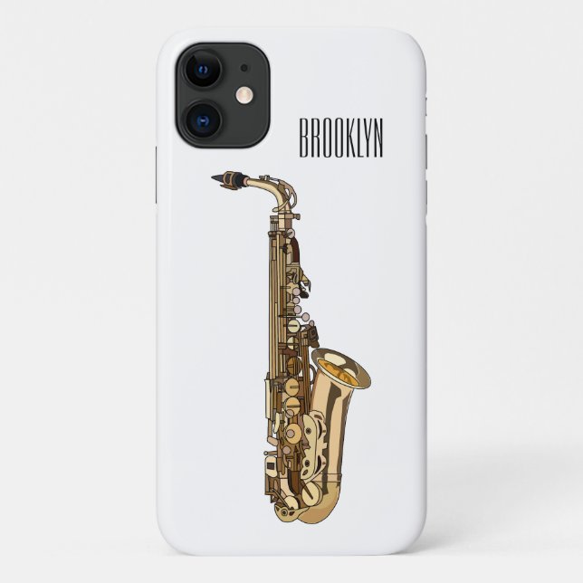 Saxophone cartoon illustration Case-Mate iPhone case (Back)