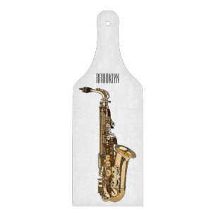 Saxophone cartoon illustration cutting board