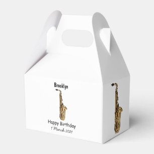 Saxophone cartoon illustration favour box