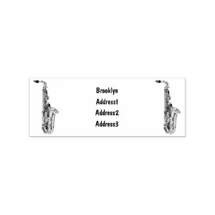 Saxophone cartoon illustration rubber stamp