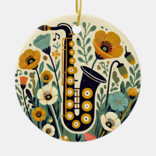 Saxophone ceramic ornament