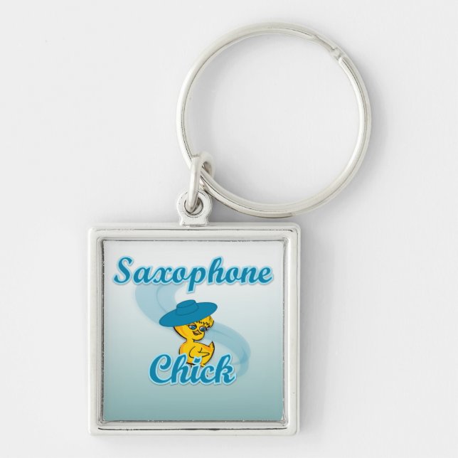 Saxophone Chick #3 Key Ring (Front)