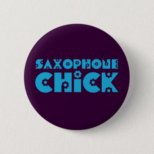Saxophone Chick 6 Cm Round Badge