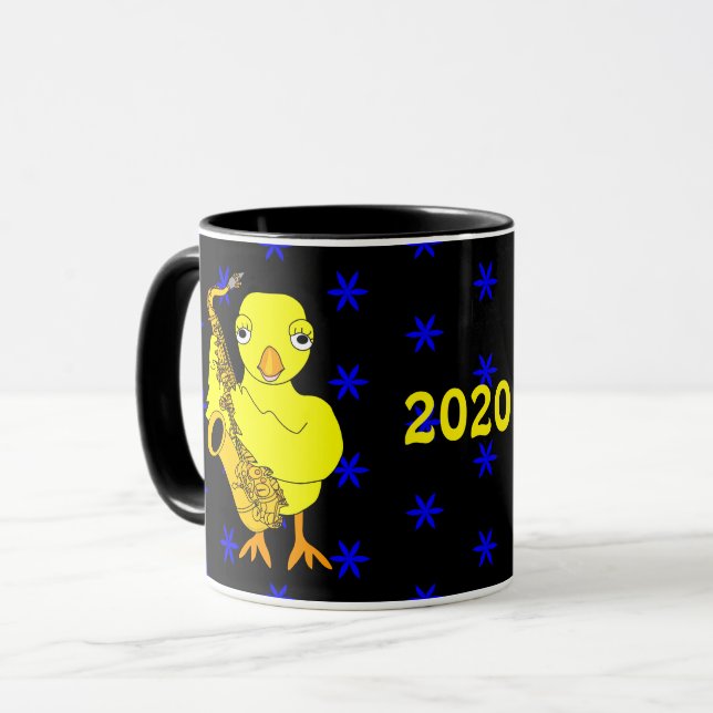 Saxophone Chick Mug (Front Left)