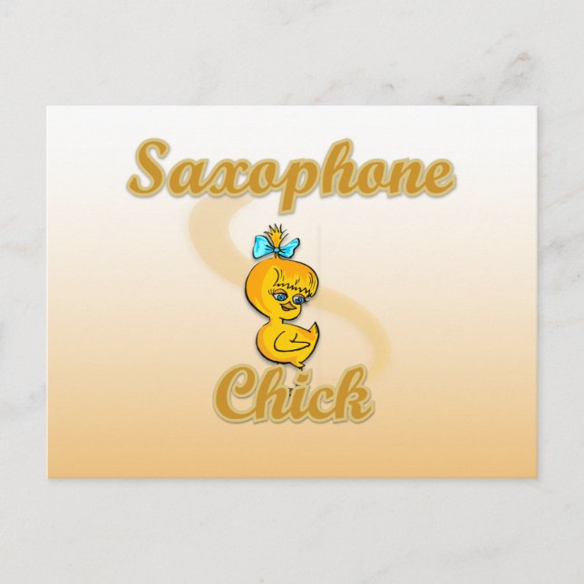 Saxophone Chick Postcard (Front)