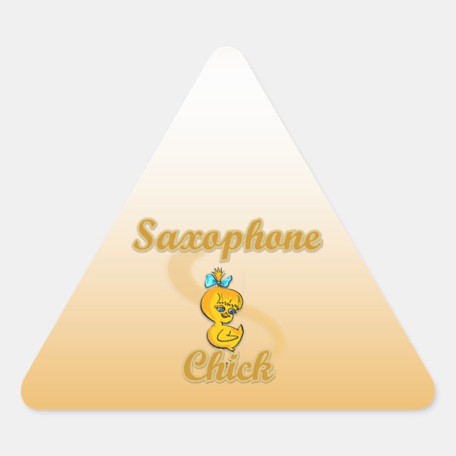 Saxophone Chick Triangle Sticker (Front)