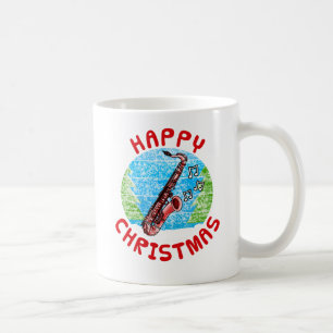 Saxophone Christmas Jazz Musician Music Teacher Coffee Mug