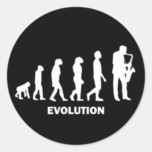 Saxophone Classic Round Sticker