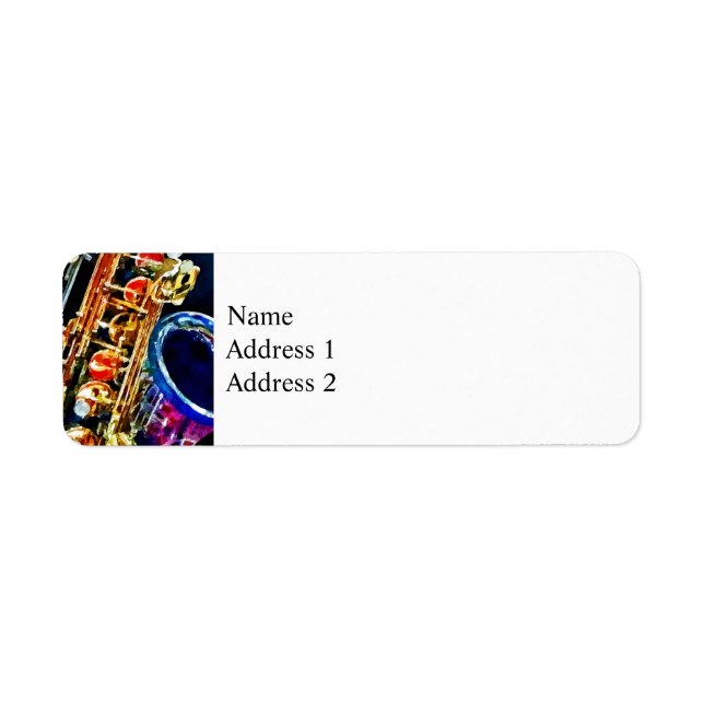 Saxophone Closeup Return Address Label (Front)
