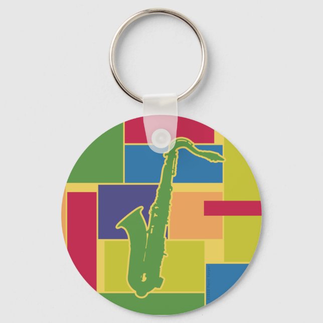 Saxophone Colorblocks Keychain (Front)