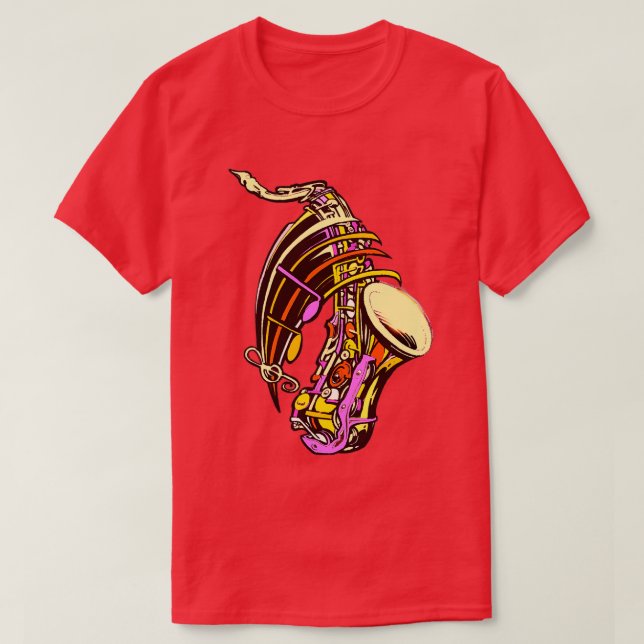 saxophone colour music  T-Shirt (Design Front)