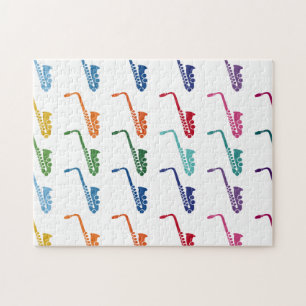 Saxophone Colourful Fun Array Music Jigsaw Puzzle