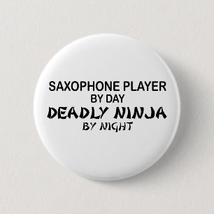 Saxophone Deadly Ninja by Night 6 Cm Round Badge