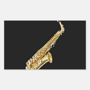 "Saxophone" design gifts and products Rectangular Sticker