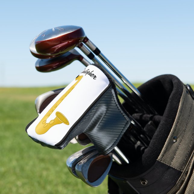 Saxophone Design Golf Head Cover (In Situ)
