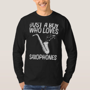 Saxophone Designs For Boys Men Musical Instrument T-Shirt