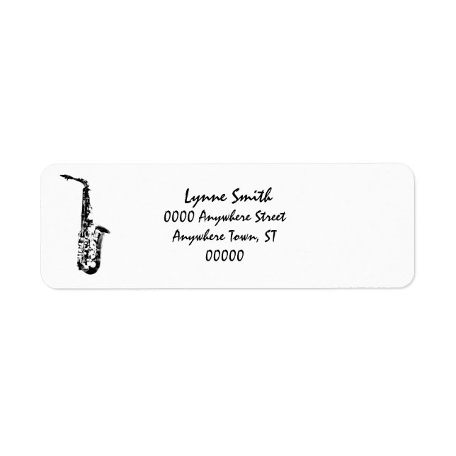 Saxophone "Drawing" Return Address Label (Front)