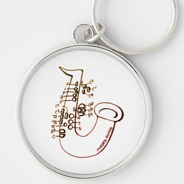 saxophone fingering key ring (Front)