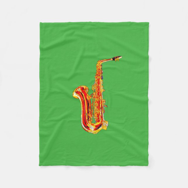 Saxophone Fleece Blanket (Front)