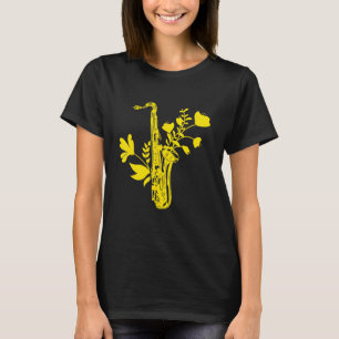 Saxophone Flowers Musical Instrument Musician Saxo T-Shirt