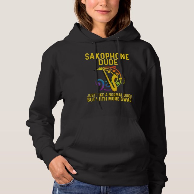 Saxophone For Men Women Reed Instrument   Hoodie (Front)