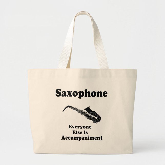 Saxophone Gift Large Tote Bag (Front)