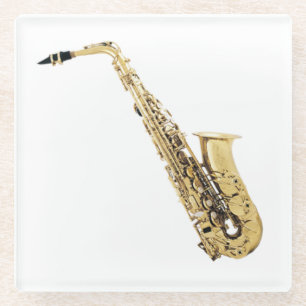 Saxophone glass coaster
