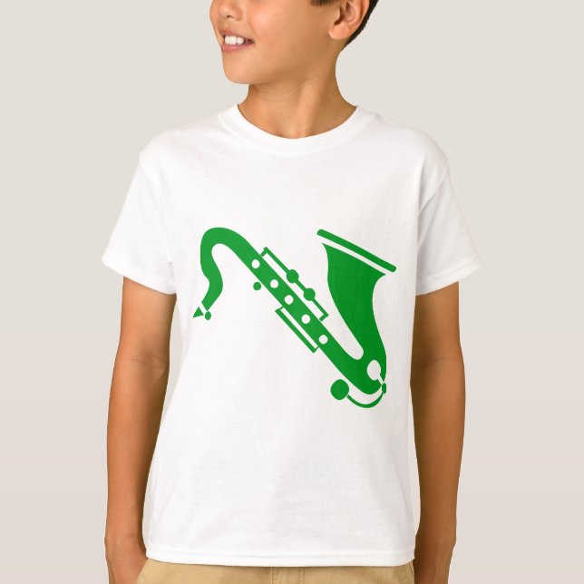 Saxophone - Grass Green T-Shirt (Front)