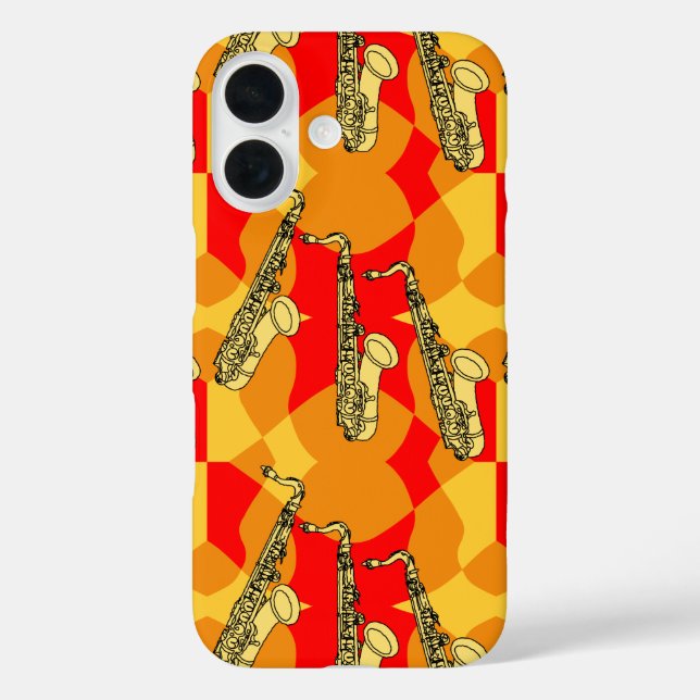 Saxophone Grey Pattern Case-Mate iPhone Case (Back)