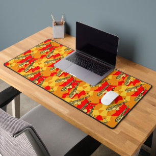 Saxophone Grey Pattern Desk Mat