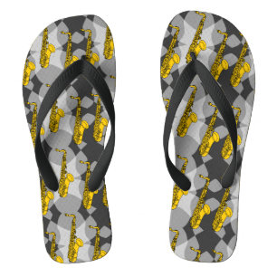 Saxophone Grey Pattern Thongs