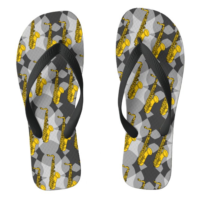 Saxophone Grey Pattern Thongs (Footbed)