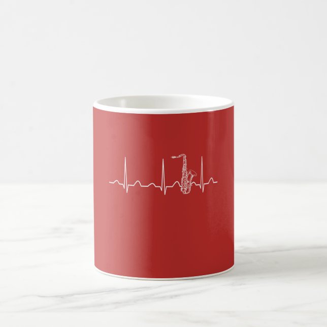 SAXOPHONE HEARTBEAT COFFEE MUG (Center)