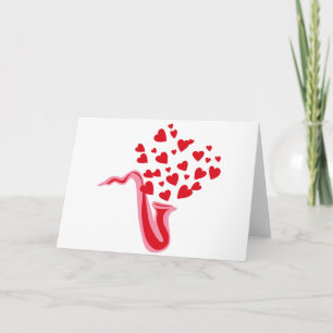 Saxophone Hearts Holiday Card
