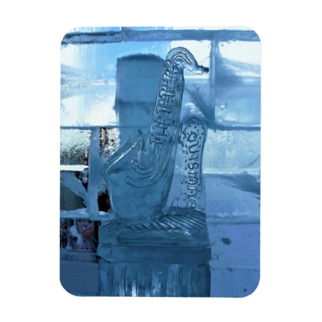 Saxophone Ice Sculpture, Quebec, Canada Magnet (Vertical)