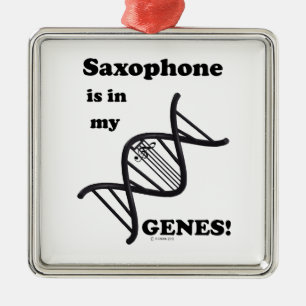 Saxophone in my Genes Metal Ornament