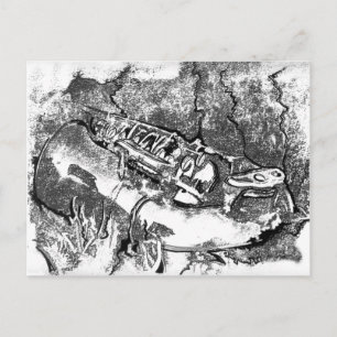 Saxophone in the grass postcard