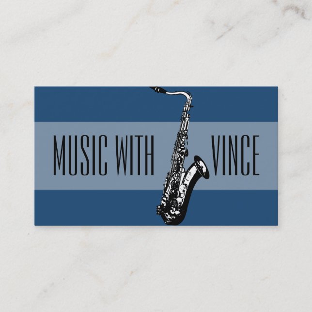 Saxophone Instructor Music Studio Business Card (Front)