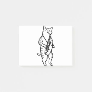 Saxophone Instrument Music Jazz Cat Post-it Notes