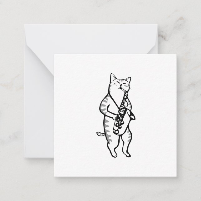 Saxophone Instrument Music Jazz Cat Post-it Notes (Front)