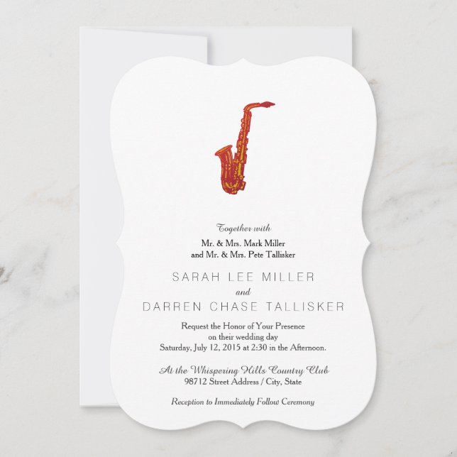 Saxophone Invitation (Front)