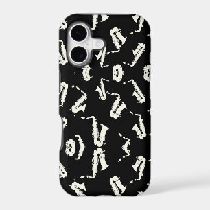Saxophone Jazz Black And White Pattern